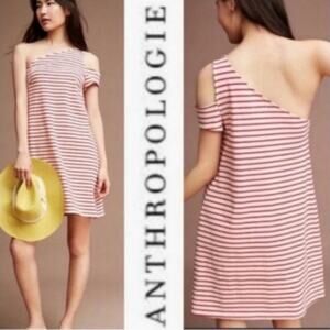 Anthropologie Maeve Margeta Striped One Shoulder Cold Shoulder Dress Size XS